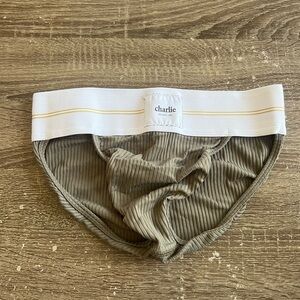 Charlie Grey Ribbed Sport Brief - Large